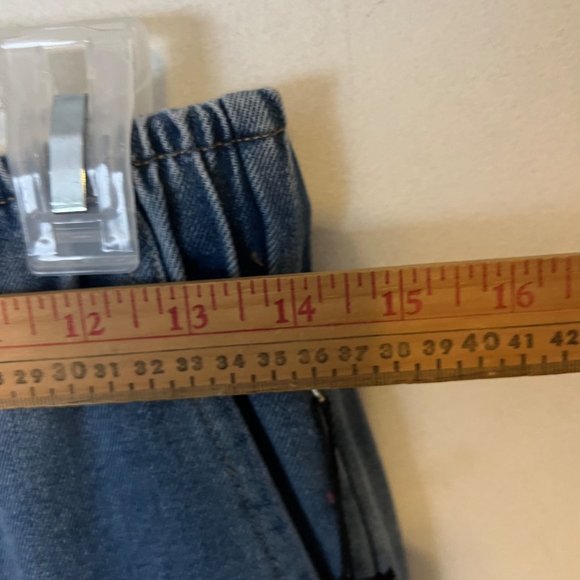 Forever 21 Blue Jean Joggers Womens Small Fitted Waist Relaxed Hips Oversized NE - Picture 4 of 12